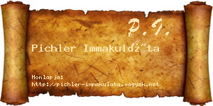 Pichler Immakuláta névjegykártya